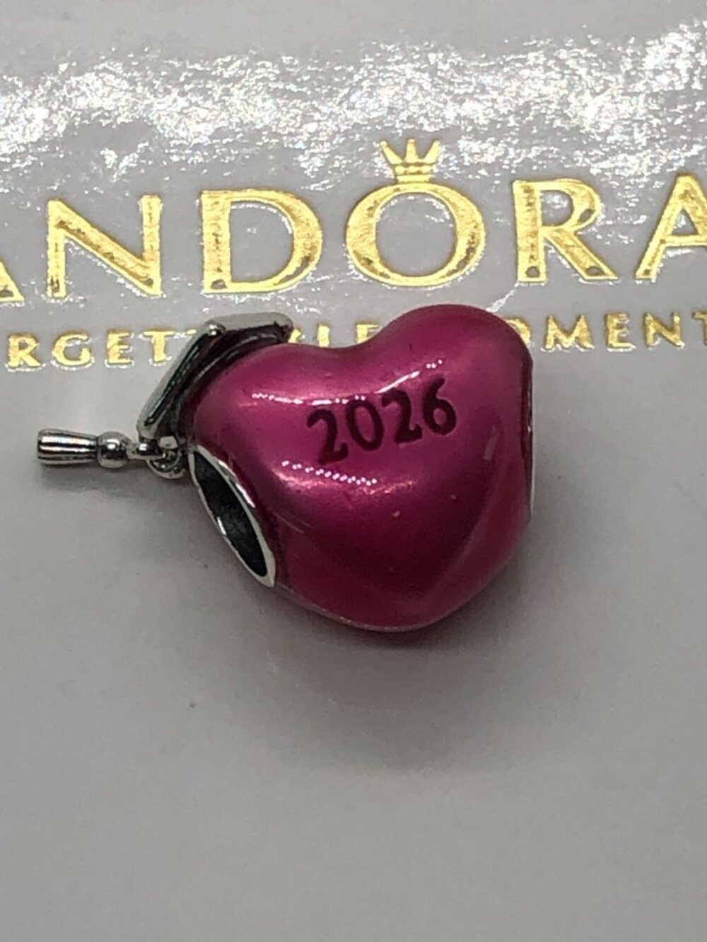 Pandora Graduation 2026 Pink Heart Charm